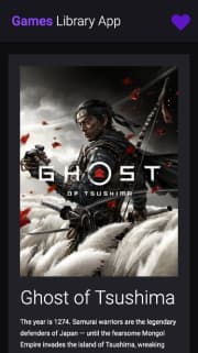 Game Library App - mobile mode image