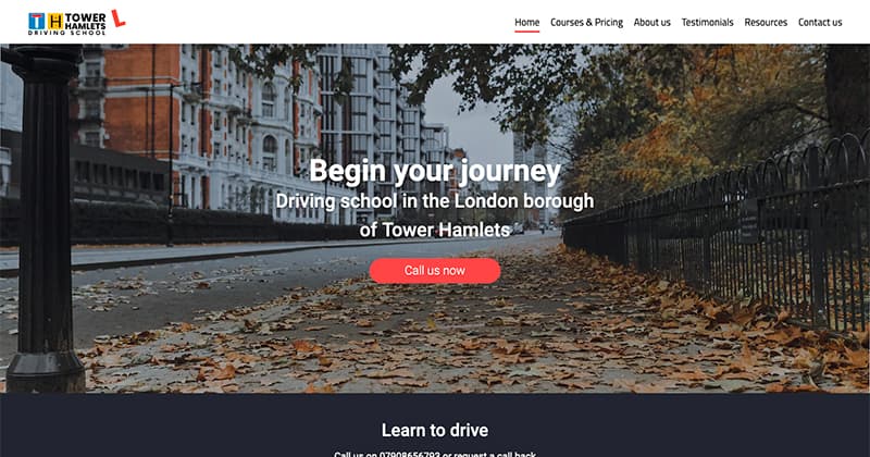 Tower Hamlets Driving School website