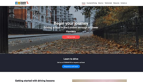 Tower Hamlets Driving School website