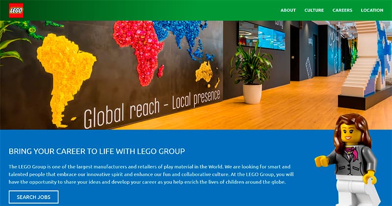 Main image of lego website